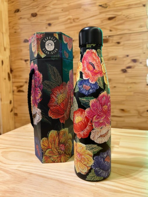 Garrafa Farm Glub Glub 500ml Floral Paraíso Bordado