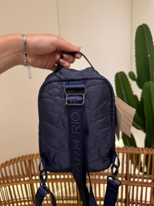 Mini Mochila Farm Borogodó Puffer Azul Marinho