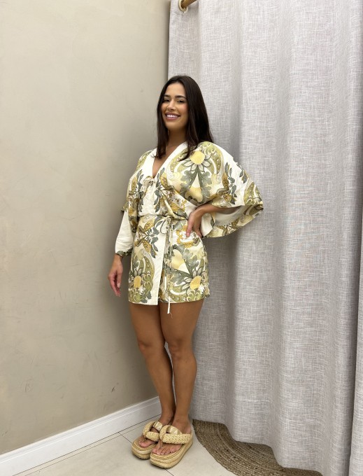 Vestido Curto Jardim de mar Lenço