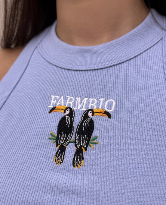 Regata Cropped Bordada