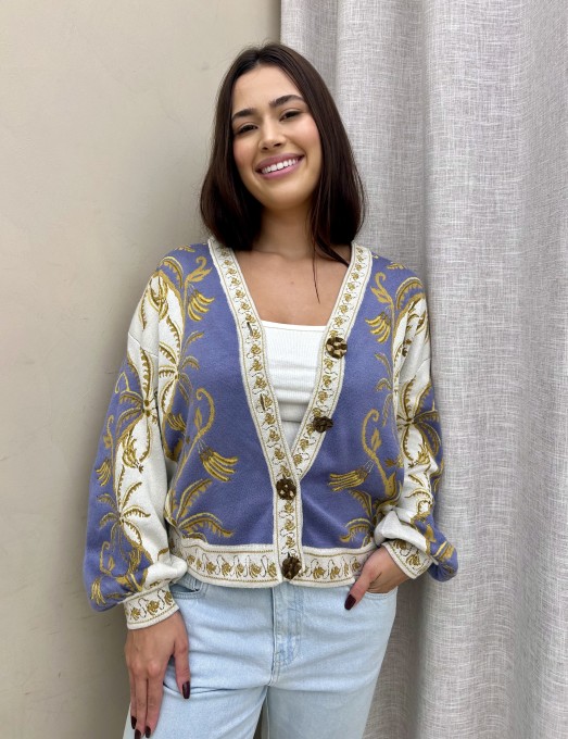 Cardigan Tricot Ourinho Tropical