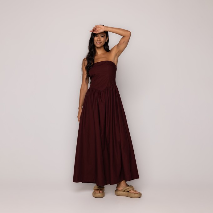 Vestido Sem Alça Corselet