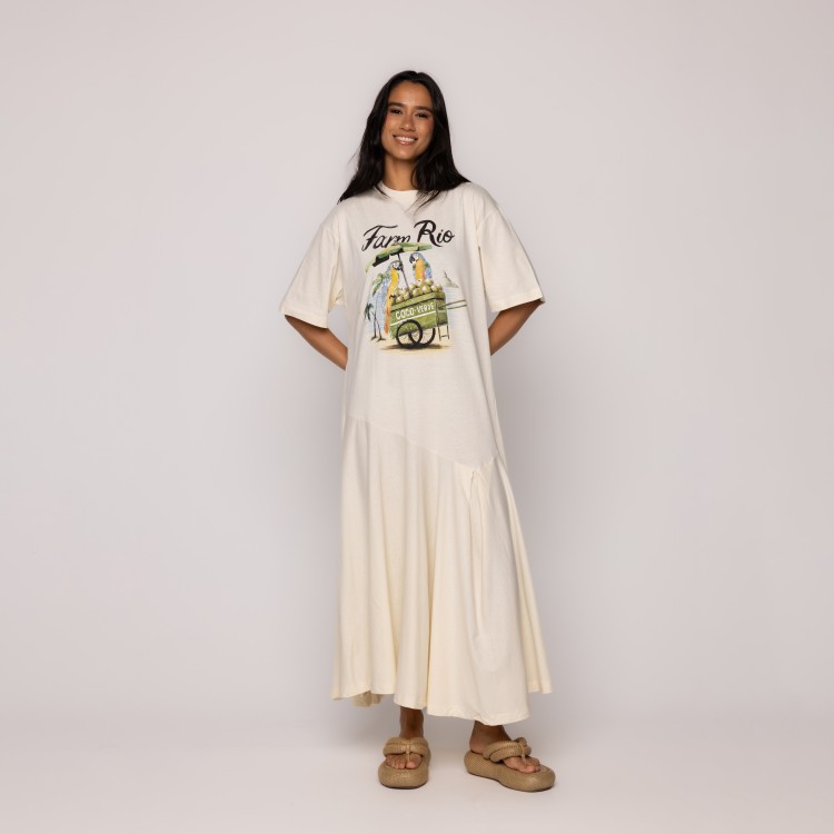 Vestido Midi Carrinho De Coco