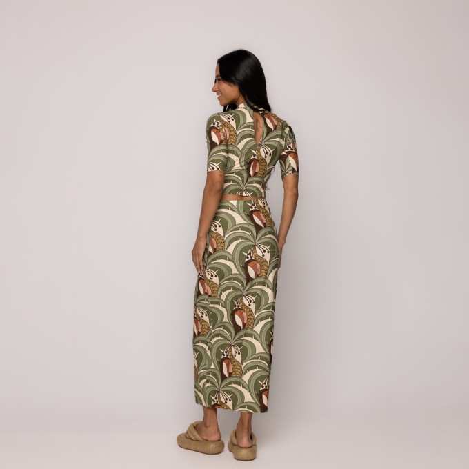 Saia Midi Reta Bananada