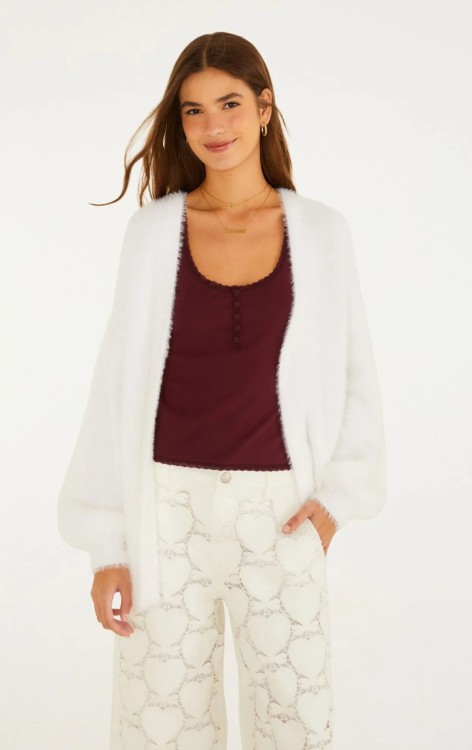 Cardigan Tricot Pelinho Off White
