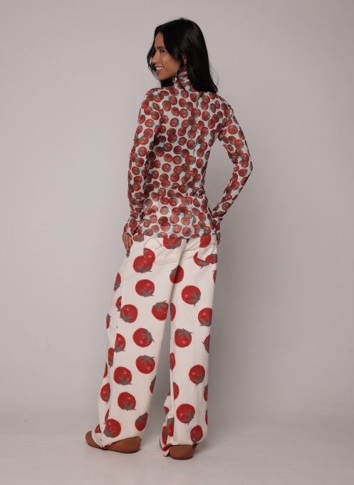 Blusa Tule Maxi Tomate