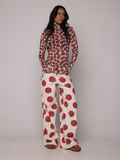 Blusa Tule Maxi Tomate