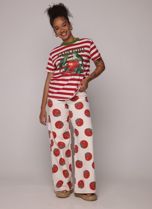Tshirt Fit Pássaros Tomate