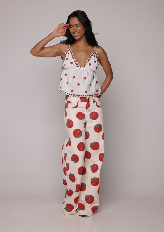 Blusa Artesanal Lenço Tomatinhos