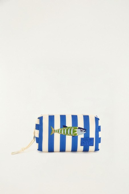 Maxi Necessaire Farm ora Bolas Listrado Azul P