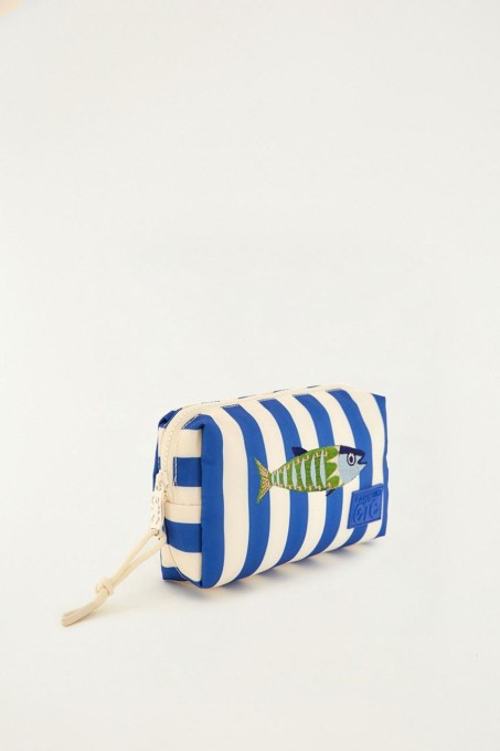 Maxi Necessaire Farm ora Bolas Listrado Azul P