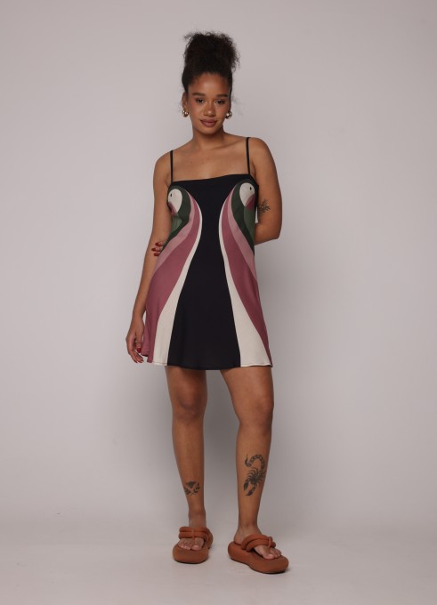 Vestido Curto Lenço Ararinha