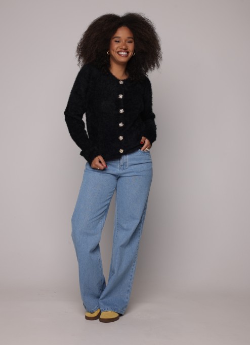 Cardigan Pelinho Curto Slim
