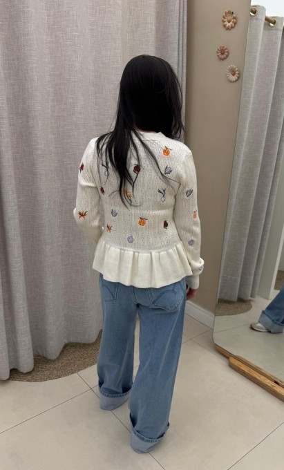 Blusa de Manga Tricot Feira de Legumes