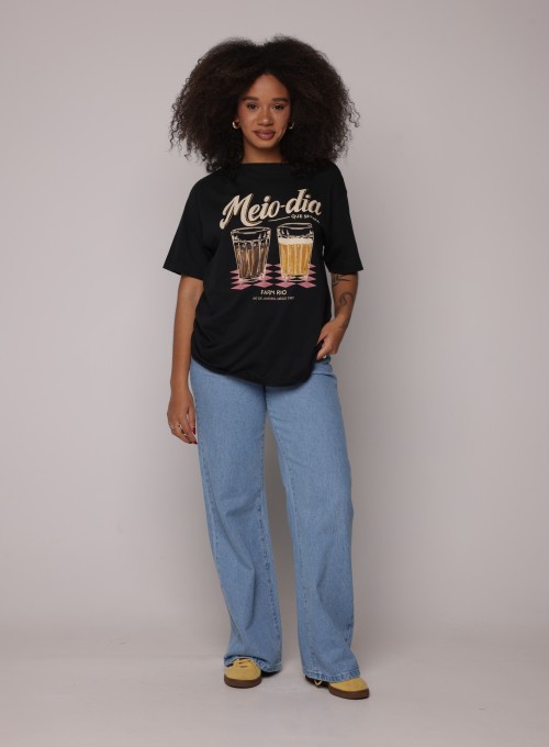 Tshirt Media Meio Dia Preto