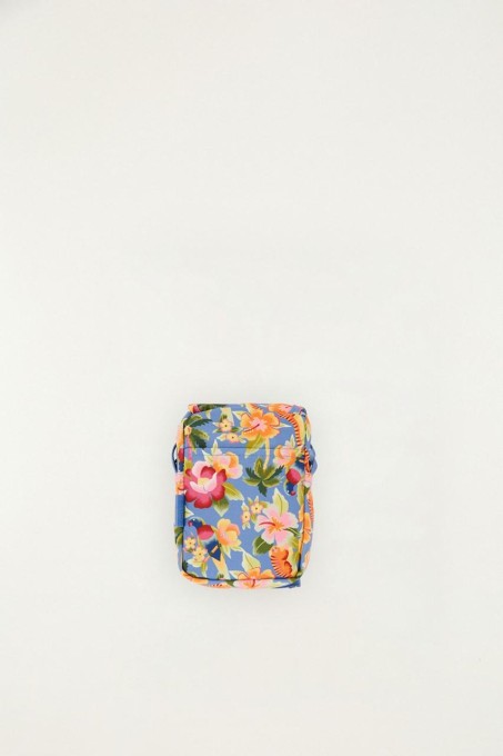 Bolsa Farm Fervo Floral Havaiano Azul