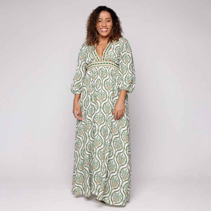 Vestido Longo Brilho de Abacaxi