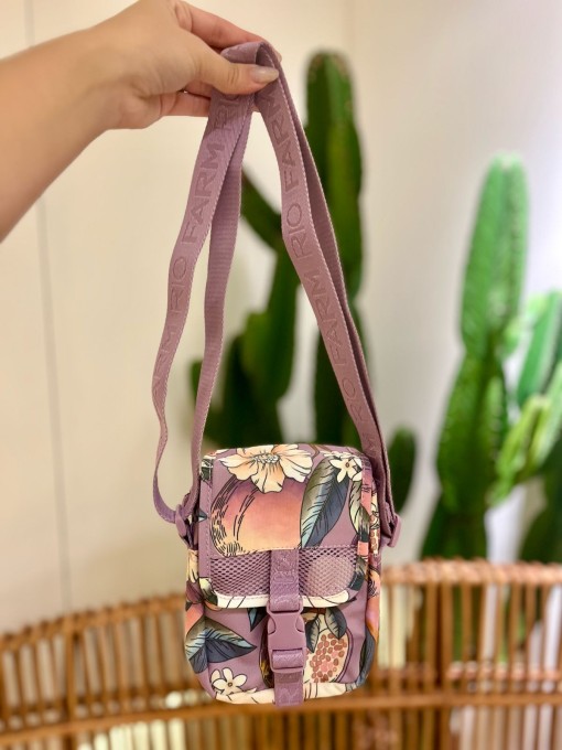 Bolsa Farm Fervo Romance Em Flor Roxa