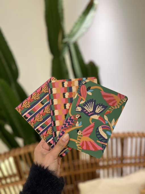 Trio De Cadernetas Bosque Pássaros