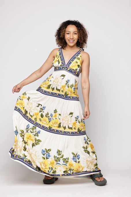 Vestido Longo Flor do Rio