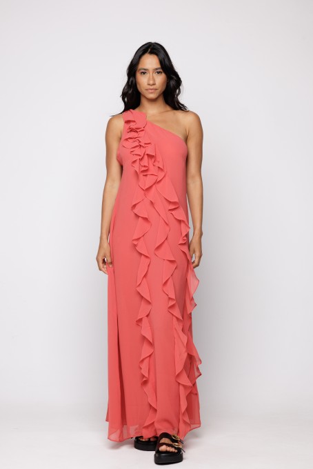 Vestido Longo Babado