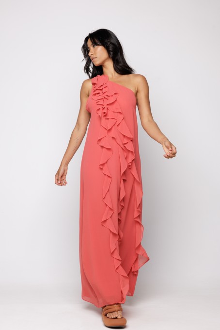 Vestido Longo Babado