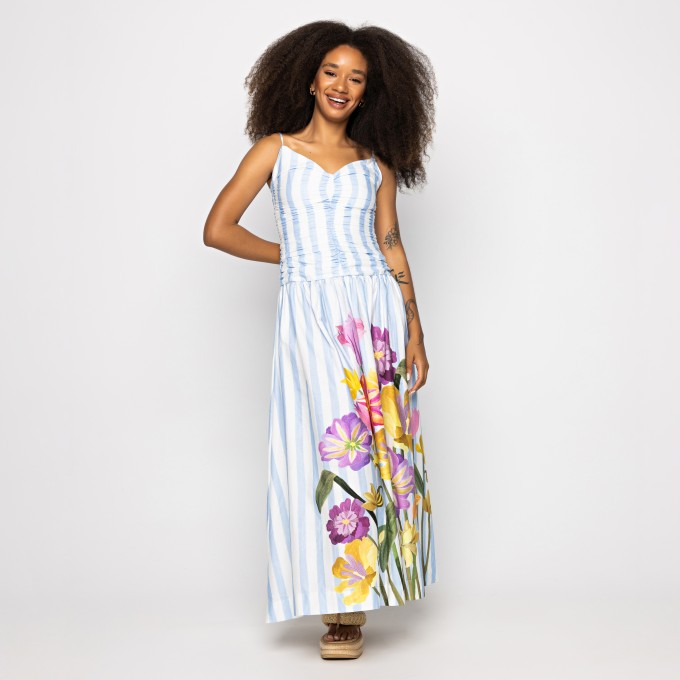 Vestido Longo Jardim Floral