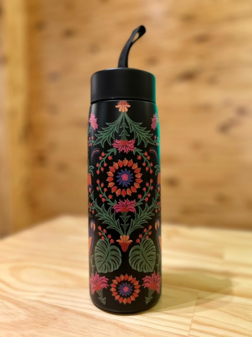 Garrafa Farm Que Sede 750ml Tapeçaria Tropical Lenço