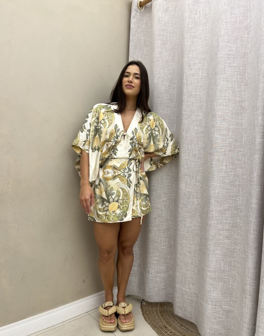 Vestido Curto Jardim de mar Lenço