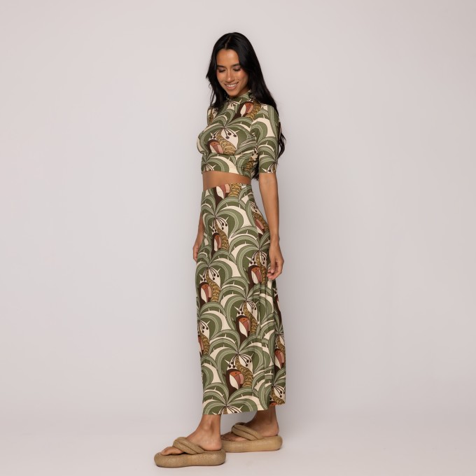 Saia Midi Reta Bananada